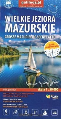 Mapa turystyczna Wielkie Jeziora Mazurskie lam / Plan