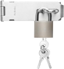 Stainless Steel Padlock Latch Heavy Duty Buckle with Key for Cabinet