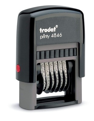 6-Digit Self-Inking Numberer Stamp .125x.6875 Inch Black Ink Rubber