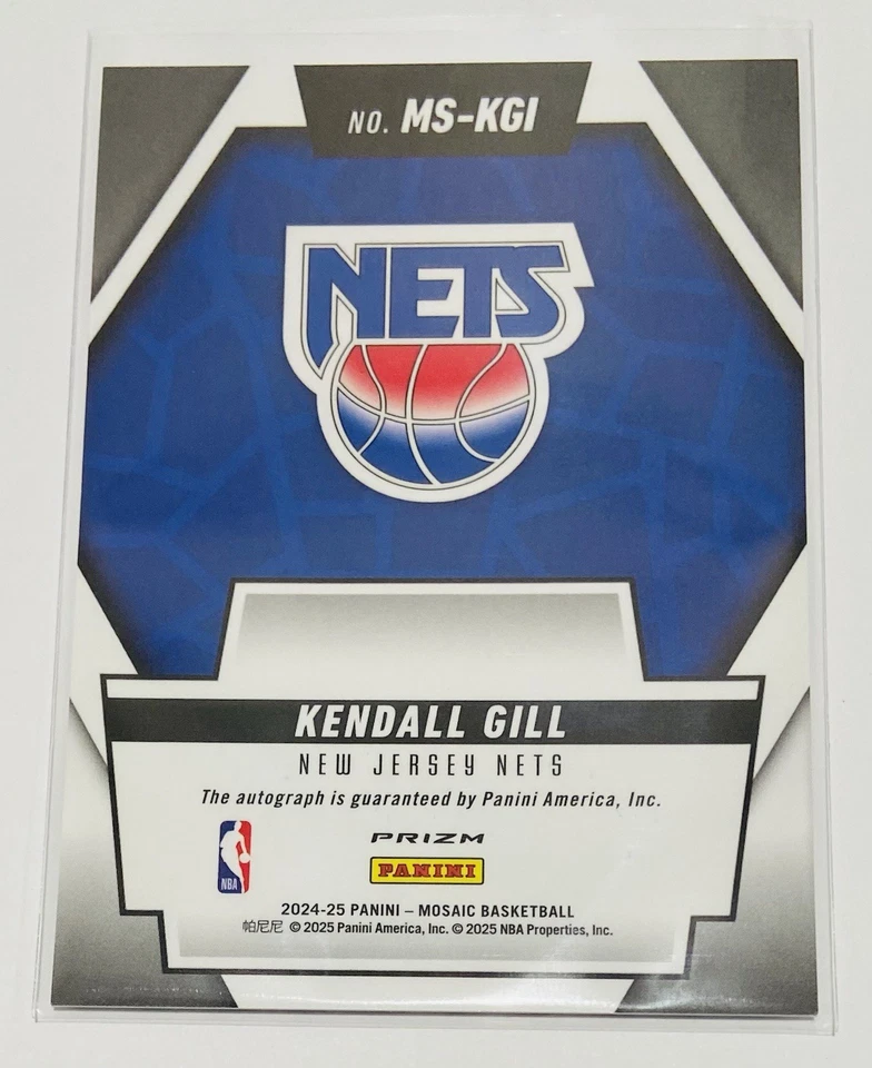 2024-25 Panini Mosaic Prizm Scripts Kendall Gill Auto #MS-KGI NBA Nets Foto 2 de 2