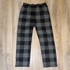 Calvin Klein Kids Buffalo Plaid Pajama Pants Grey Black Size Medium 7-8