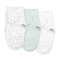 SwaddleMe by Ingenuity Monogram Collection Baby Swaddle, 100% Cotton, 0-3