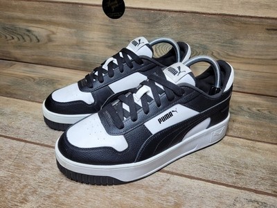 Puma Carina Street Platform Womens Sneakers Size 9.5 Black White Retro 389390-16