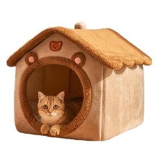 Cat Beds for Indoor Cats Small Dog,Cute Bear Cat Bed Cave Cat House