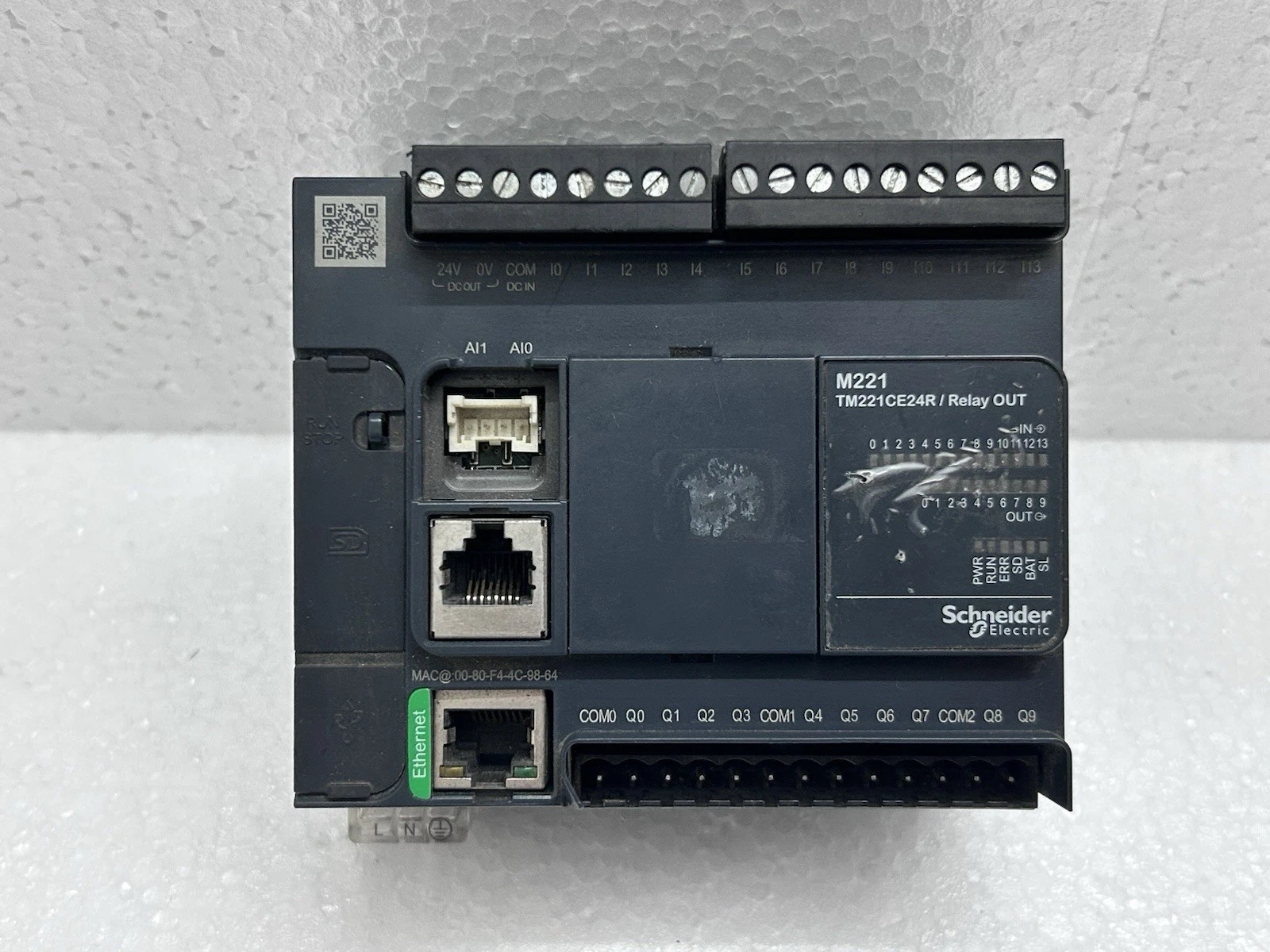 SCHNEIDER ELECTRIC TM221CE24R Used Working Modicon M221 PLC Controller