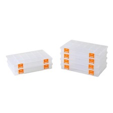 6 Pack Fixed 15 Grids Clear Plastic Storage Box, Transparent Organizer Contai...