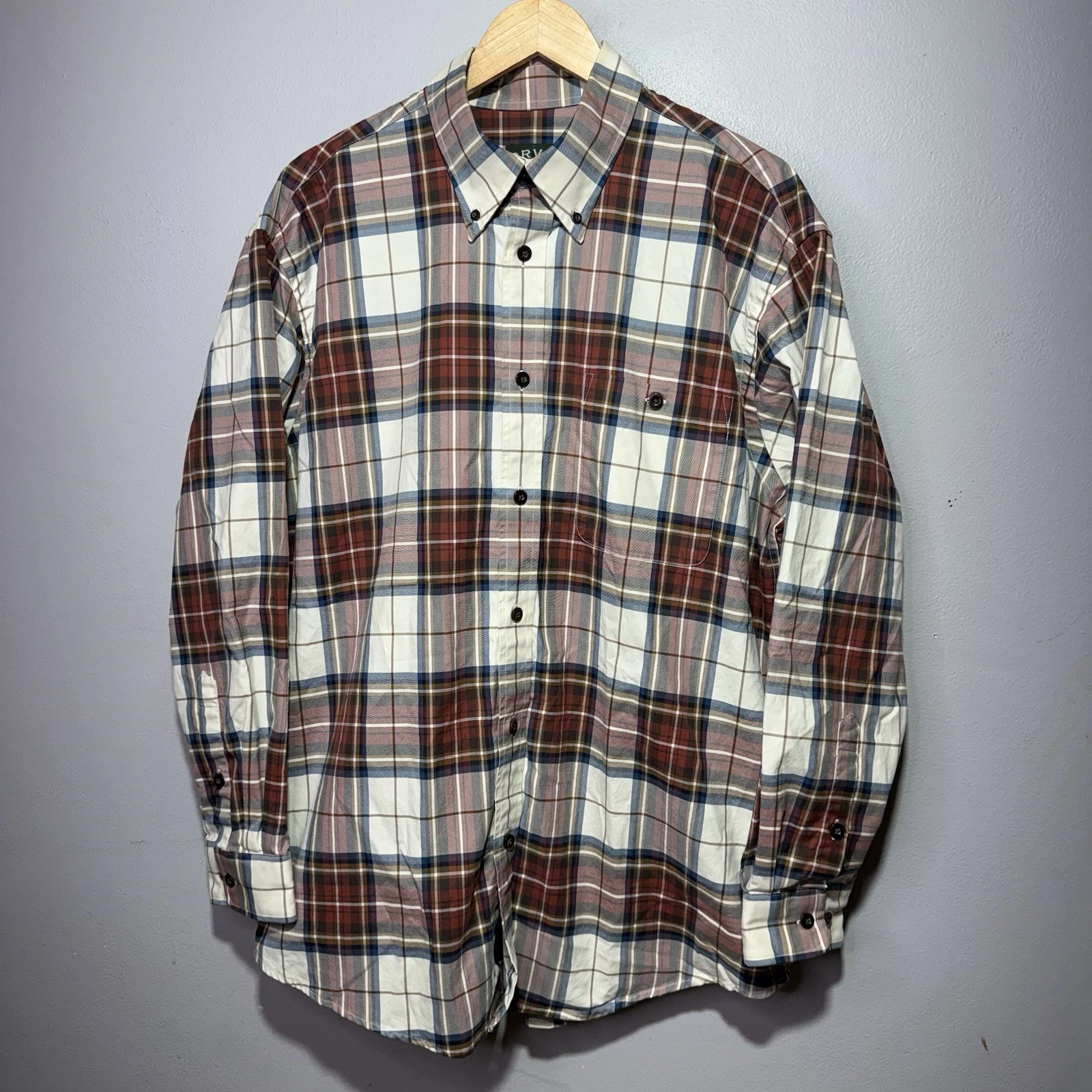Orvis Shirt Men’s XL Plaid Button Down 100% Cotton Long Sleeve Casual Outdoor