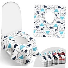 30 Pack Toilet Seat Covers Disposable, Large Waterproof Potty Covers Dinosaur
