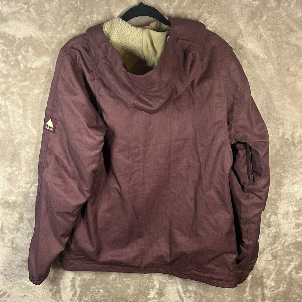 Jaqueta de Snowboard Burton Masculina Tamanho Grande Marrom Zíper Completo Isolada com Capuz Top - Imagem 2 de 4