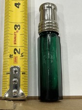 Antique Green Victorian Era Embossed TH Smelling Salts Bottle Pat 1896 Bottle