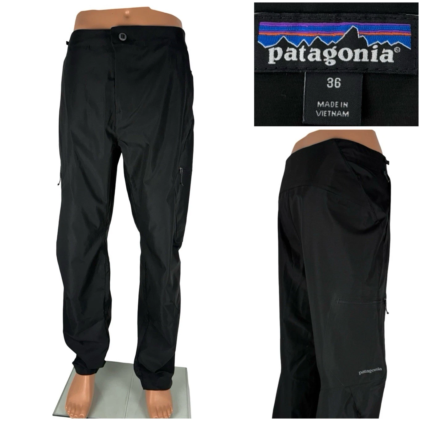 Patagonia Mens 36 Pants Black Simul Alpine 83061 Climbing Gorpcore Polyester