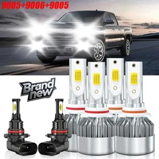 For GMC Sierra 1500 2003-2005 LED Headlight High Low Beam Fog Lights Bulb Combo