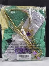 Princess Frog Tiana Style Costume Girls 3T 4T Dress Up Set Tiara Wand New