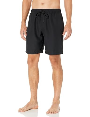 Badehose Herren Schwarz XL 23Cm Mit Netzfutter, Taschen, Kordelzug - Amazon-image