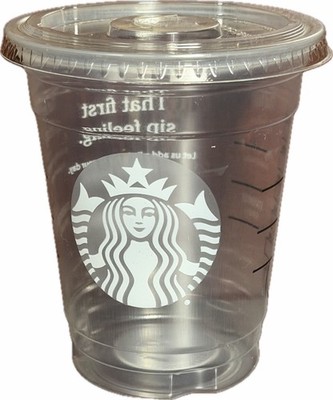 100) New Sealed STARBUCKS disposable Clear Plastic CUPS & LIDS Cold (12 oz)  | eBay