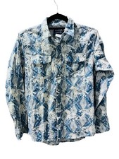 Wrangler Aztec Horses Pearl Snap Long Sleeve Button Down Women's Shirt Size XL