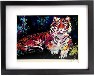 LEROY NEIMAN ''Caspian Tiger'' Plate Signed Framed Animal Wildlife Art Print