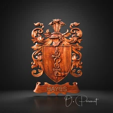 Medieval Family Crest – Personalised Wooden Coat of Arms - Handmade Wall Decor