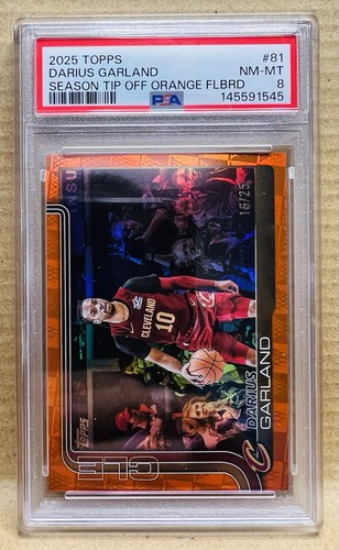 2025-26 Topps Basketball Orange Holofoil Darius Garland #81 16/25 PSA 8 NM-MT