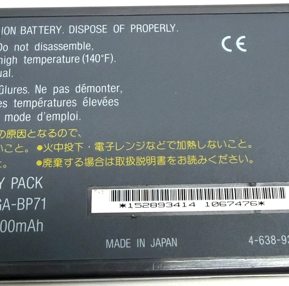 Sony PCGA-BP71 Lithium-Ion Laptop Battery 14.8V 2600mAh Genuine OEM - Image 3 of 4