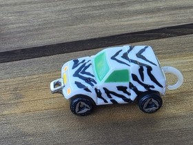 2 Vintage 1995 Micro Machines M.I. China Zebra Safari 4x4 & Orange Service Truck