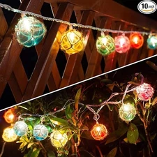 Nautical Fish Float String Lights Set of 10 LED Ball Nautical Float Lights
