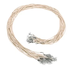 20Pcs Waxed Necklace Cord Bulk Khaki 1.5mm Dia 24" Necklace String Rope