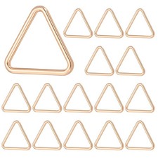 Metal Triangle Rings Triangle Loop Welded Rings Buckle 0.12"x1-1/6" Gold 16Pcs