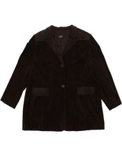 Samoon Damen 3/4 Arm Ledermantel UK 20 2XL braun Leder BA04