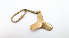 Vintage Brass Ship Propeller Keychain Nautical Maritime Key Fob 1970s 1980s