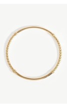 Missoma Gold Tone Twist Rope Bangle Bracelet Round Metal Gold Colour size small