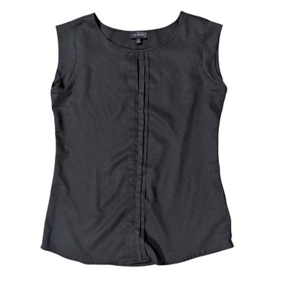 The Limited Tank Top Women XS Black Sleeveless Pleated Front Scoop Neck Workwear