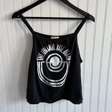 Anthropologie DazeyLA The Sun Will Rise Again Black Graphic Boxy Tank Top