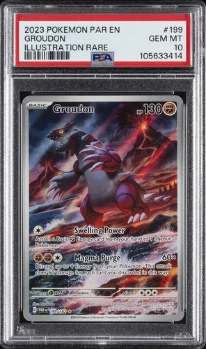 2023 POKEMON PAR EN-PARADOX RIFT ILLUSTRATION RARE #199 GROUDON PSA 10