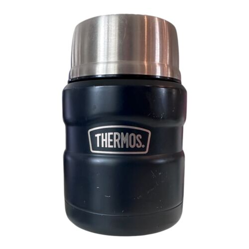 Thermos Hot Cold Food Jar Built in Spoon and Bowl Leak Proof Midnight Blue 16 Oz