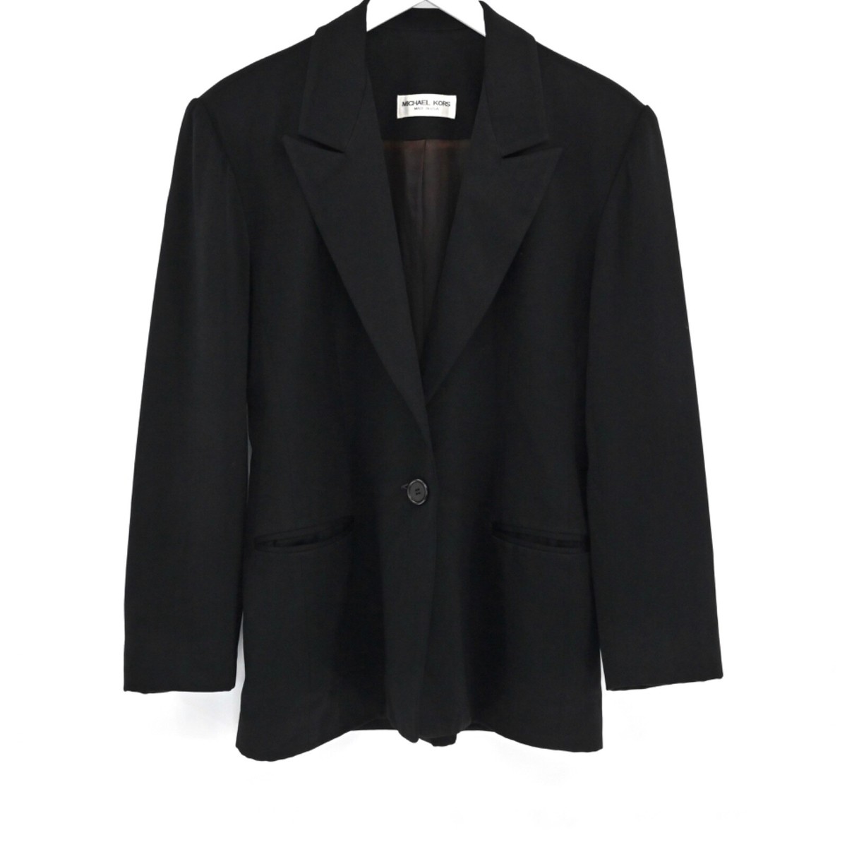 【良品】MICHAEL KORS メルトン ライダース ウール コート ブラック エムケーミッシェルクラン オム MK MICHEL KLEIN HOMME