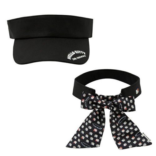 Gorra Sanrio Hello Kitty visera de sol negra 50 aniversario cinta para mujer "