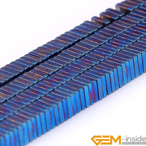 Hypoallergenic MultiShapes Blue Metallic Coated Hematite Jewelry Making Beads AU - Picture 12 of 201