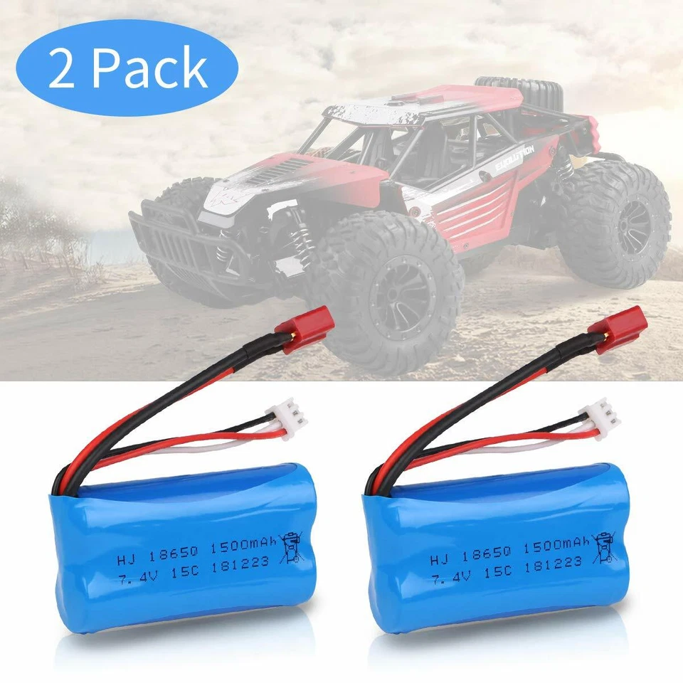 7,4V 1500mAh Li-Ion Akku RC Truck Ersatz-Akku Wiederaufladbarer Batterie T-Steck - Bild 4 von 4