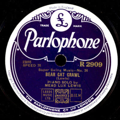 MEADE LUX LEWIS -Piano Solo-  Bear Cat Crawl / ALBERT AMMONS - Piano Solo-  X756