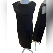 Vera Wang Black Sheath Midi Dress