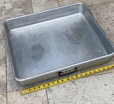 Vtg Dura-Ware OVERSIZED  No. 336 Roasting Baking Pan w Handles 22" by 20" 3.5”