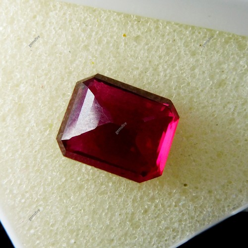 Anillo de piedras preciosas sueltas corte esmeralda rubí rojo natural de 9,85 quilates CERTIFICADO tamaño - Imagen 5 de 12