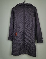 Womens S Icebreaker Black Helix Merinoloft Quilted Zip Long Sleeve Hooded Jacket