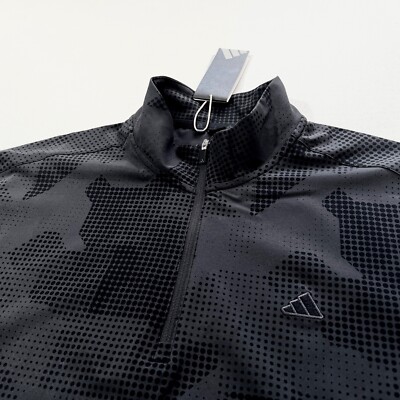 $100 NWT Men's ADIDAS Golf Black DWR Water-Repellent Pullover Shirt Top X-LARGE