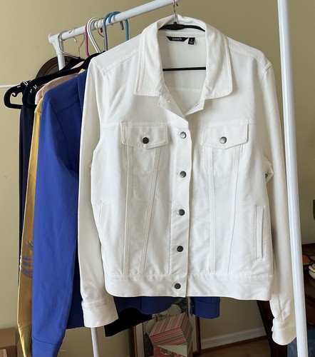 Peach White Denim Jacket