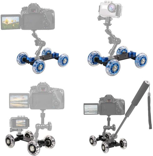 Digital Cameras Tabletop Mobile Rolling Slider Dolly Car Skater Video Track Rail - Picture 5 of 12
