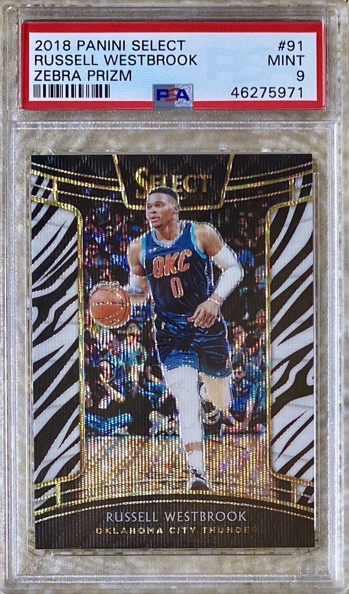 2018 PANINI SELECT ZEBRA PRIZM RUSSELL WESTBROOK PSA 9 POP 1