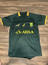 ASICS South Africa Rugby Jersey Men s Small Green Yellow JJ