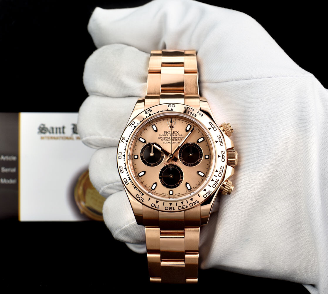 ROLEX - 40mm 18kt Rose Gold Daytona Rose Index Panda 116505 - SANT